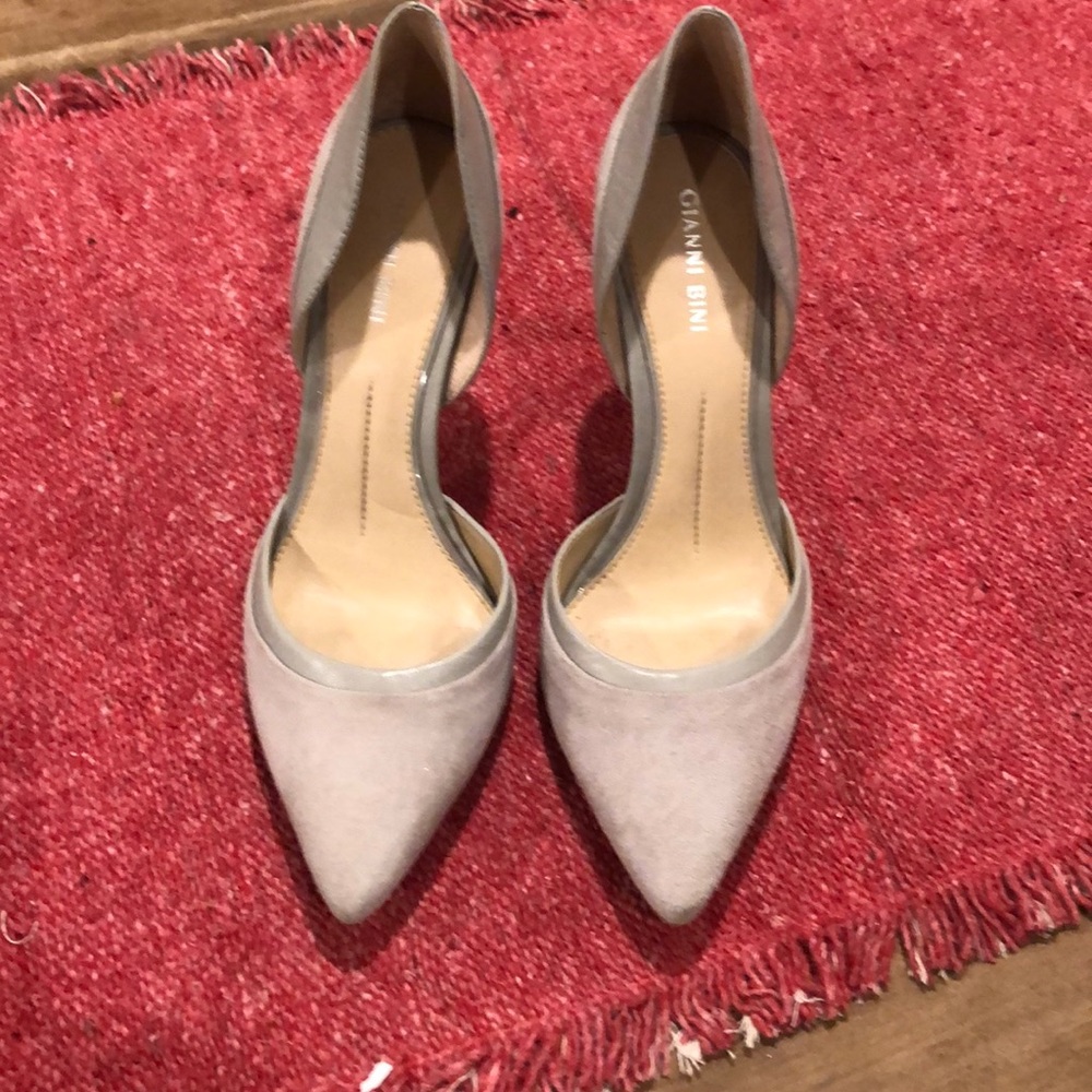 Grey suede heels! Absolutely beautiful. Gianni B